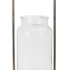 Antique Metal Candle Holder with Glass Jar (Set of 2)
