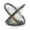 Modern Metal Votive Holder with Glass Insert (Set of 2)