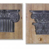 Vintage Pillar Design Wall Plaque (Set of 2)