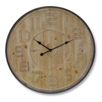 Natural Wooden Wall Clock with Metal Frame 31.5