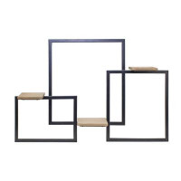 Iron Metal Wall Hanging with Wood Shelves 37