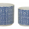 Ornamental Blue and White Ceramic Pot (Set of 2)