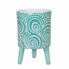 Blue Patterned Pot with Legs (Set of 2)