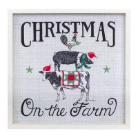 Framed Christmas on the Farm Print 15.75