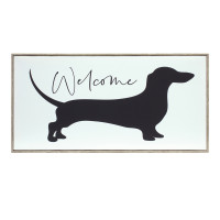Wood Framed Dachshund Welcome Sign 19.75