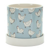 Chicken Pattern Planter with Plate (Set of 2)