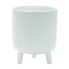 Ribbed Stone Footed Planter (Set of 2)