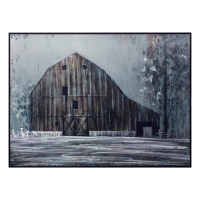 Metal Framed Modern Barn Canvas Painting Wall Art 31.5