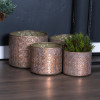 Ornate Geometric Metal Planter (Set of 4)