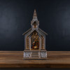 LED Snow Globe Church with Nativity 8.25