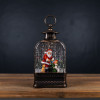 LED Snow Globe Lantern with Santa and Dog 11.25