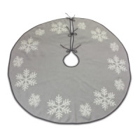 Grey Woven Snowflake Tree Skirt 48