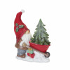 Gnome Figurine with Snowman and Pine Tree (Set of 2)