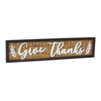 Woven Give Thanks Sign 32