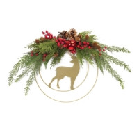 Deer and Pine Half Wreath 18
