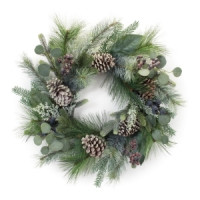 Mixed Pine Eucalyptus Berry Wreath 24