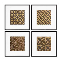 Framed Art Deco Geometric Print (Set of 4)