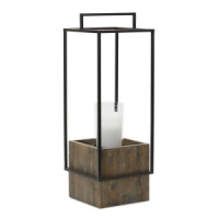 Wood Candle Holder with Metal Frame 21.5
