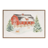 Framed Winter Barn Print 24