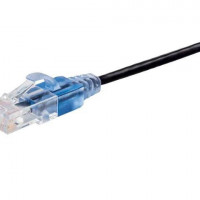 Monoprice 44500 MONOPRICE CAT6A 3FT BLACK PATCH CABLE_ UTP_ 30AWG_ 10G_ PURE BARE COPPER_ SNAGLE