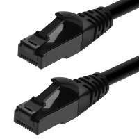 Monoprice 44662 MONOPRICE CAT6A 5FT BLACK FLEXIBLE TPE PATCH CABLE_ UTP_ 24AWG_ 500MHZ_ PURE BAR