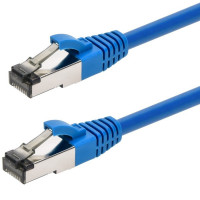 Monoprice 45411 MONOPRICE CAT8 0.5FT BLUE PATCH CABLE DOUBLE SHIELDED (S/FTP) 28AWG 2GHZ 40G PUR