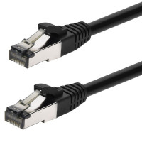 Monoprice 45449 MONOPRICE CAT8 25FT BLACK PATCH CABLE DOUBLE SHIELDED (S/FTP) 28AWG 2GHZ 40G PUR