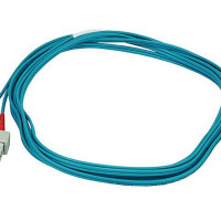 Monoprice 45792 MONOPRICE MULTI-MODE OM3 FIBER OPTIC CABLE - LC-SC UL 2MM 50/125 OFNR DUPLEX AQU