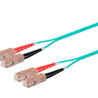 Monoprice 45916 MONOPRICE MULTI-MODE OM4 FIBER OPTIC CABLE - SC-SC UL 3MM 50/125 OFNR DUPLEX AQU