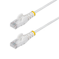 Startech N6PAT25WHS 25FT WHITE SLIM CAT6 ETHERNET CABLE, SNAGLESS, 100W POE, UTP, LSZH, 28AWG BARE C