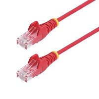Startech N6PAT50RDS 50FT RED SLIM CAT6 ETHERNET CABLE, SNAGLESS, 100W POE, UTP, LSZH, 28AWG BARE COP