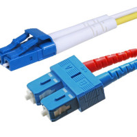 Monoprice 46046 MONOPRICE SINGLE-MODE FIBER OPTIC CABLE - LC-SC UL 2MM 9/125 OFNR DUPLEX YELLOW