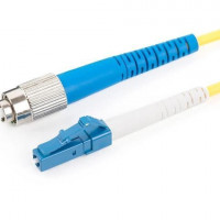 Monoprice 46131 MONOPRICE SINGLE-MODE FIBER OPTIC CABLE - LC-FC UL 9/125 OFNR SIMPLEX YELLOW 2M