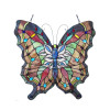 Chloe 22 x 22 in. Lighting Papilio Tiffany Glass Butterfly Window Panel - Black