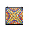 Chloe 24 in. Lighting Prime Tiffany Glass Window Panel - Antique Brass