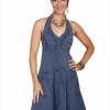 Scully Female Cotton Halter Cantina Dress- Dark Blue - Large