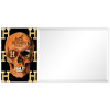 Empire Art Direct Designer Skull Rectangular Beveled Mirror on Free Floating Printed Tempered Art Glass