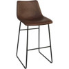 Lorell 18.9 x 22.3 x 39.8 in. Mid Century Modern Sled Guest Stool Tan