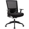 Lorell Mesh Mid-Back Chair with Fabric Seat Black