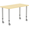 Lorell 48 x 26.62 x 33.62 in. Height Adjustable Rectangular Table Maple