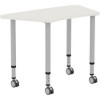 Lorell 60 x 26.62 x 33.62 in. Height Adjustable Trapezoid Table Gray