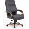 Lorell Wood Base Leather High-Back Executive Chair Back