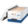Fellowes FEL00 Bankers Medium Duty Storage & File Box, White & Blue