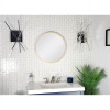 Decor Wonderland 24 x 24 in. Thompson Round Solid Wood Framed Wall Mirror Natural Wood