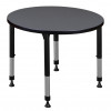 Regency 30 in. Kee Round Height Adjustable Classroom Table Grey