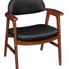Regency 476 Sustainable Leather Side Chair, Cherry & Black