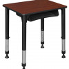 Regency 18.5 x 26 in. Rectangle Height Adjustable School Desk with Book Storage Cherry