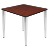 Regency 30 in. Kahlo Square Tapered Leg Table, Cherry & Chrome
