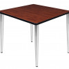 Regency 36 in. Kahlo Square Tapered Leg Table, Cherry & Chrome