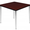 Regency 36 in. Kahlo Square Tapered Leg Table, Mahogany & Chrome